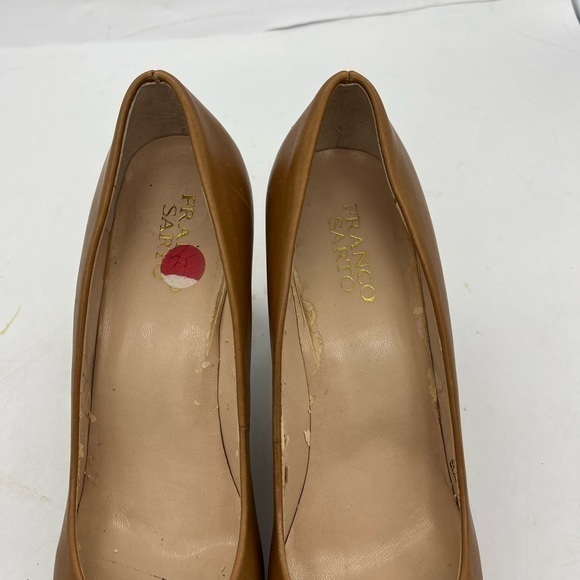 Franco Sarto Women’s Ticket Brown Genuine Leather Buckle Front Closed Toe Heels - Picture 4 of 12